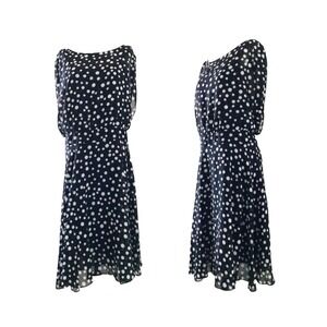 Chico's Polka Dot Dress Overlay Black White Classic Dress Exquisite SZ 2.5  14‎